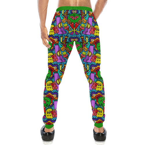 Funny Funky Doodles Men's All Over Print Sweatpants (Model L11)