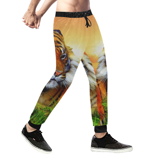 Sumatran Tiger Men's All Over Print Sweatpants (Model L11)