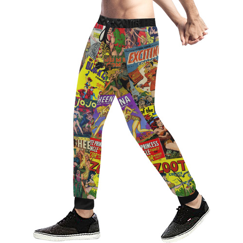 Vintage Comic Collage Men's All Over Print Sweatpants (Model L11)