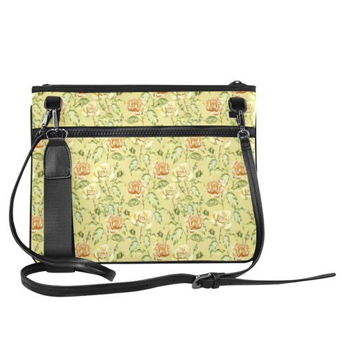 Vintage Roses Pattern Green Slim Clutch Bag (Model 1668)