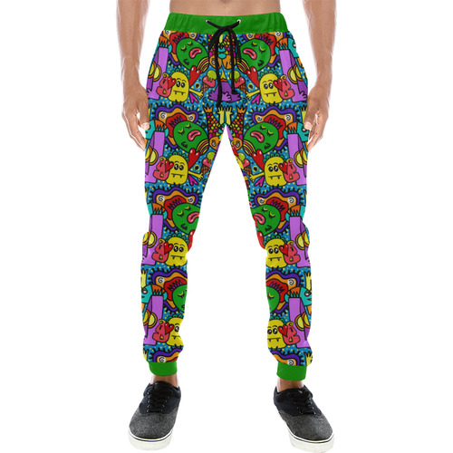 Funny Funky Doodles Men's All Over Print Sweatpants (Model L11)