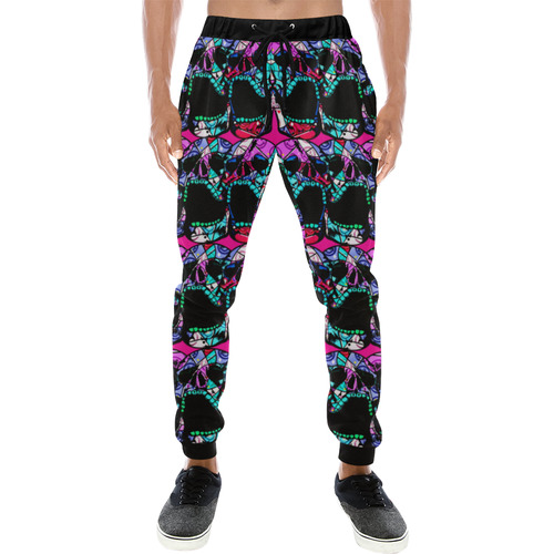 pop art skulls Men's All Over Print Sweatpants (Model L11)