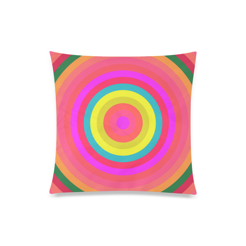 Pink Retro Radial Pattern Custom Zippered Pillow Case 20"x20"(One Side)