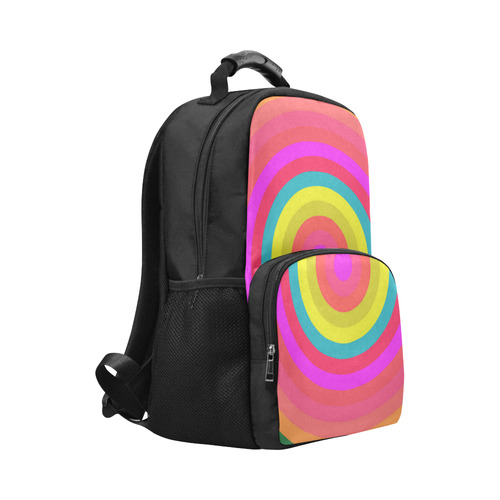 Pink Retro Radial Pattern Unisex Laptop Backpack (Model 1663)