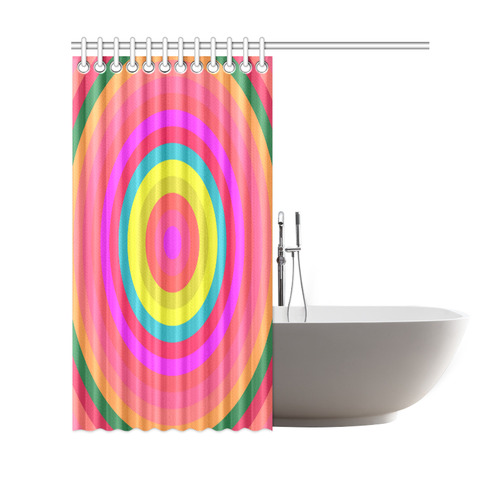 Pink Retro Radial Pattern Shower Curtain 69"x70"