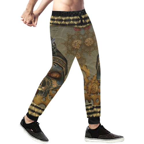 Awesome steampunk skull Men's All Over Print Sweatpants (Model L11)