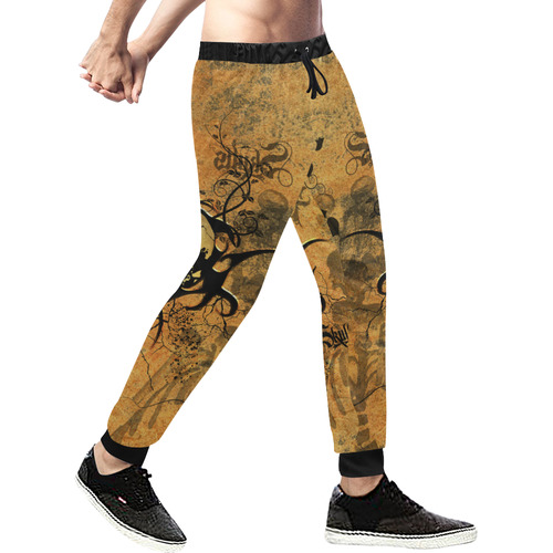 Awesome skull with tribal Men's All Over Print Sweatpants (Model L11)