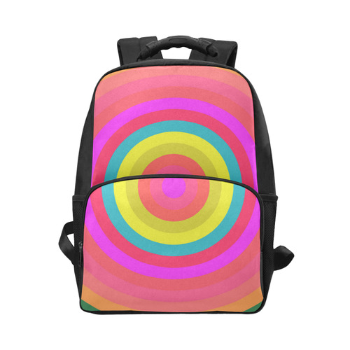 Pink Retro Radial Pattern Unisex Laptop Backpack (Model 1663)