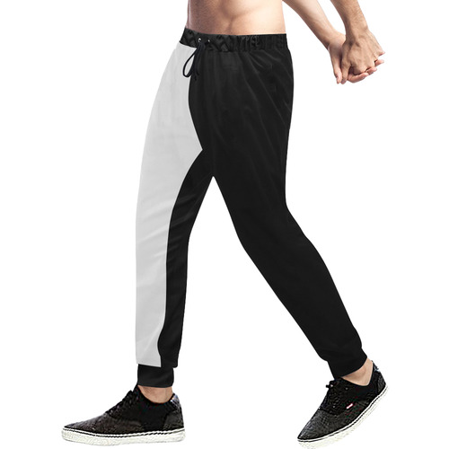 Black & White Men's All Over Print Sweatpants (Model L11)