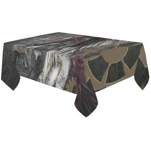 Steampunk, awesome steampunk horse with wings Cotton Linen Tablecloth 60"x120"