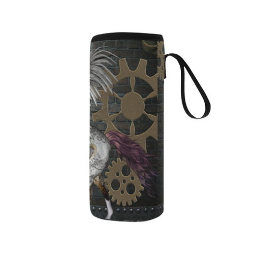 Steampunk, awesome steampunk horse with wings Neoprene Water Bottle Pouch/Medium