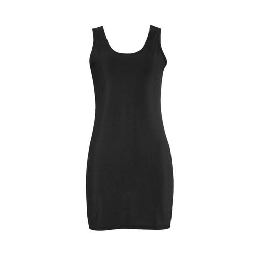 Womens Bodycon Sleeveless Black Stretch Dress Designer Shoes Medea Vest Dress (Model D06)