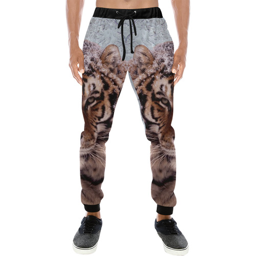 Tiger and Snow Men's All Over Print Sweatpants (Model L11)