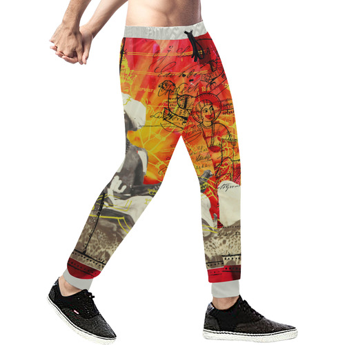 THE SITAR PLAYER Men's All Over Print Sweatpants (Model L11)