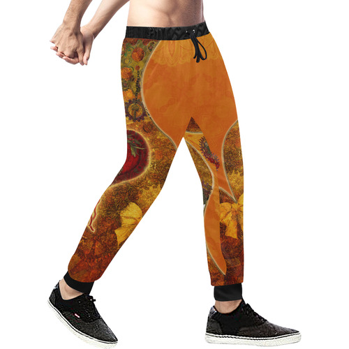 Steampunk decorative heart Men's All Over Print Sweatpants (Model L11)