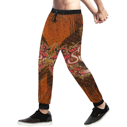 Surfing, surf design with surfboard Men's All Over Print Sweatpants (Model L11)