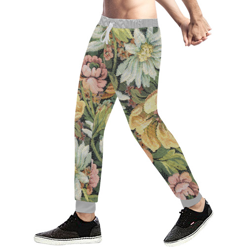 grandma's comfy floral abstract Men's All Over Print Sweatpants (Model L11)