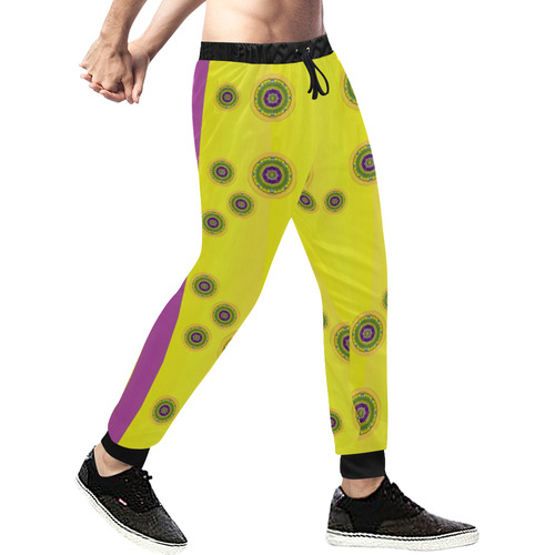 meditative stars in the decorative festive Men's All Over Print Sweatpants (Model L11)