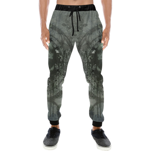 Awesome skull with bones and grunge Men's All Over Print Sweatpants (Model L11)