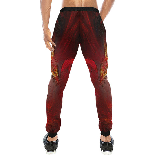 Red Firebird Phoenix Men's All Over Print Sweatpants (Model L11)