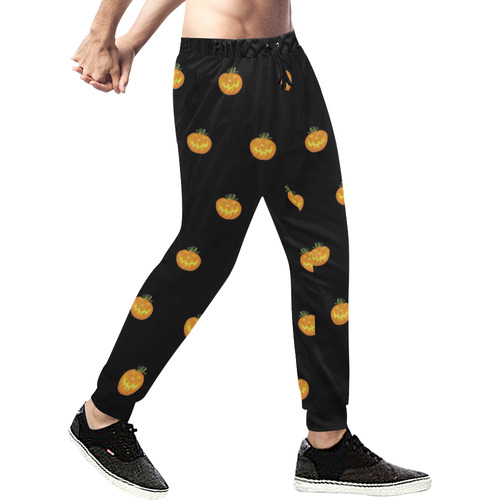 Halloween pumpkin pattern Men's All Over Print Sweatpants (Model L11)