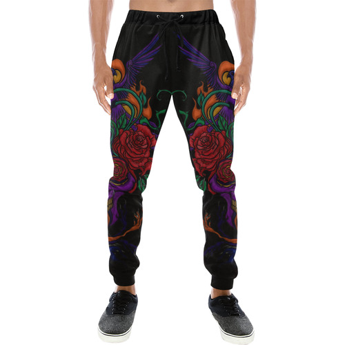 Funny Funky Sugar Skull Men's All Over Print Sweatpants (Model L11)