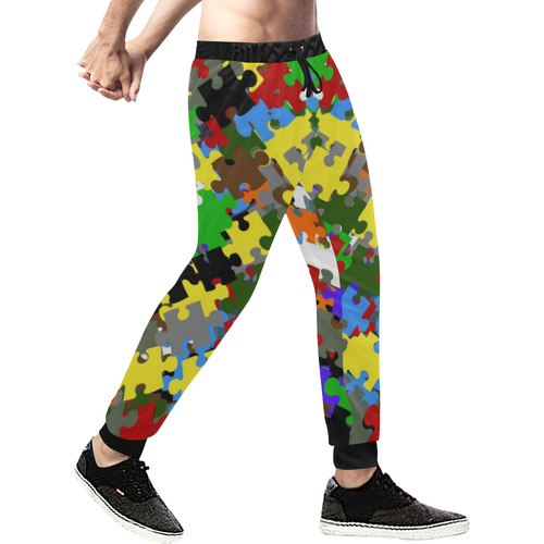 Puzzle Fun 2 Men's All Over Print Sweatpants (Model L11)