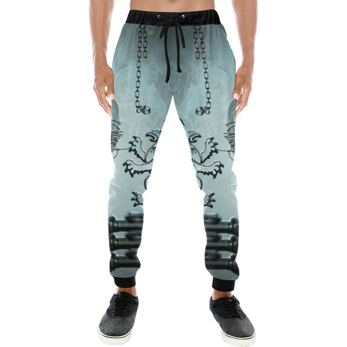 Scary skull with lion Men's All Over Print Sweatpants (Model L11)