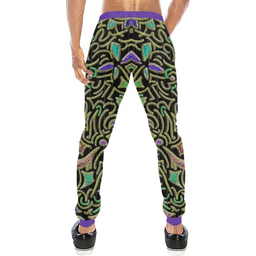 swirl retro abstract doodle Men's All Over Print Sweatpants (Model L11)