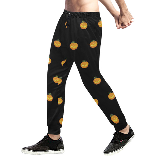 Halloween pumpkin pattern Men's All Over Print Sweatpants (Model L11)