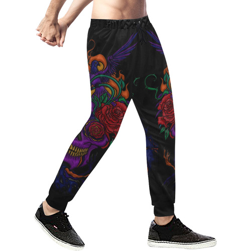 Funny Funky Sugar Skull Men's All Over Print Sweatpants (Model L11)