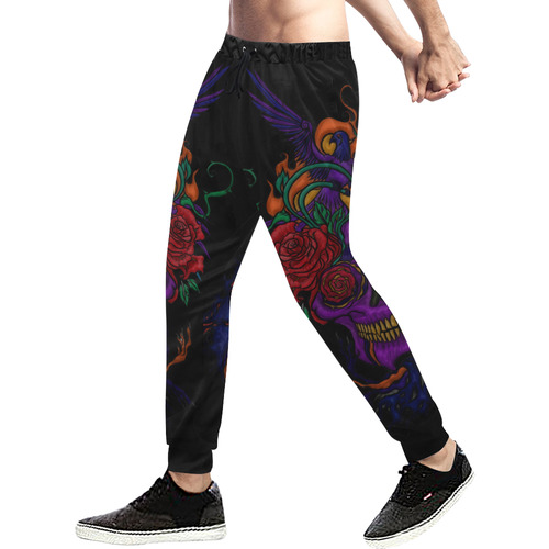 Funny Funky Sugar Skull Men's All Over Print Sweatpants (Model L11)