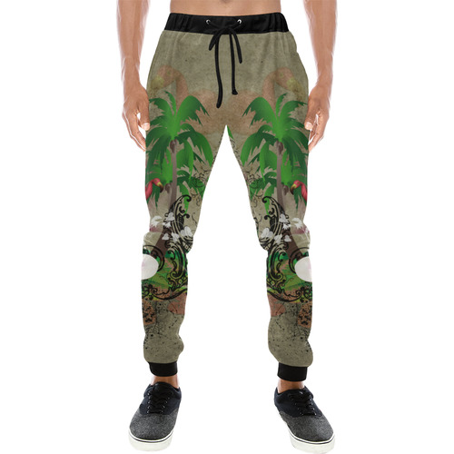 Wonderful tropical design with flamingos