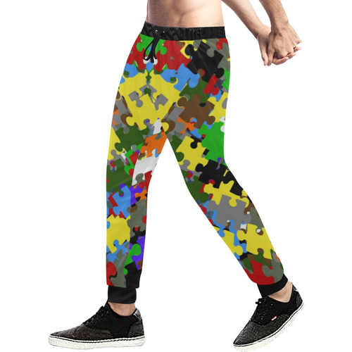 Puzzle Fun 2 Men's All Over Print Sweatpants (Model L11)