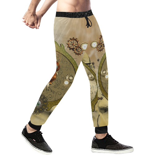 Steampunk, wonderful owl Men's All Over Print Sweatpants (Model L11)