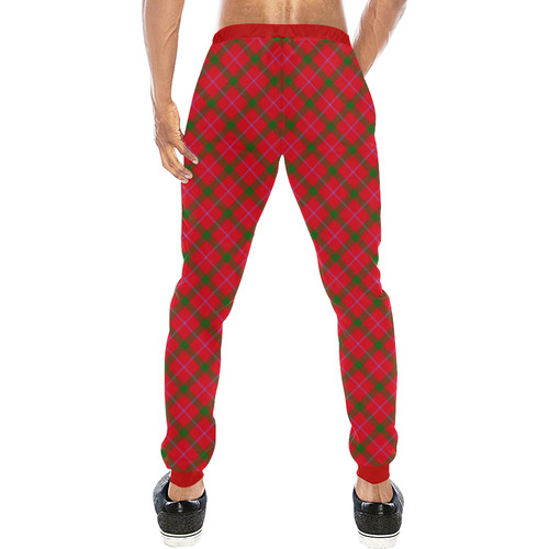 Holiday plaid Men's All Over Print Sweatpants (Model L11)