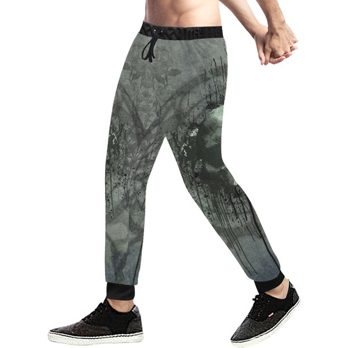 Awesome skull with bones and grunge Men's All Over Print Sweatpants (Model L11)
