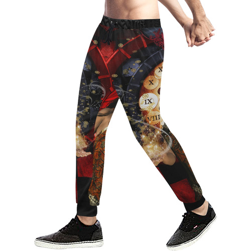 Beautiful steampunk lady Men's All Over Print Sweatpants (Model L11)