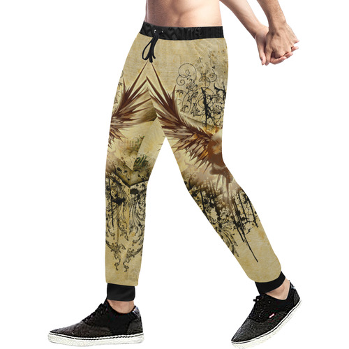 Amazing skull, wings and grunge Men's All Over Print Sweatpants (Model L11)