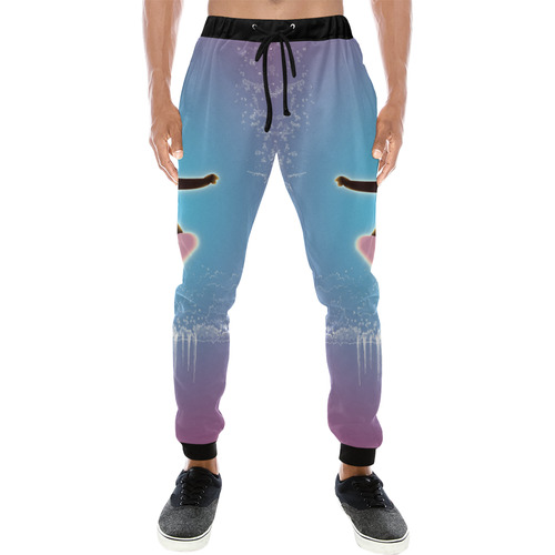 Snowboarding, snowflakes and ice Men's All Over Print Sweatpants (Model L11)