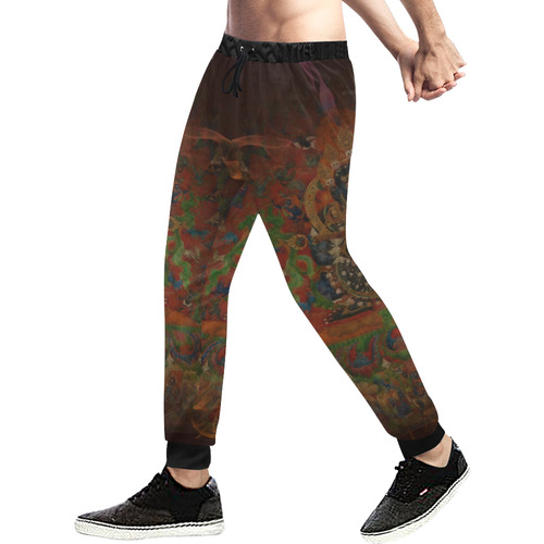 Tibetan Buddhism Mahakala Men's All Over Print Sweatpants (Model L11)