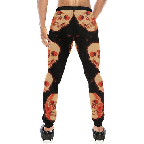 skulls orange by JamColors Men's All Over Print Sweatpants (Model L11)