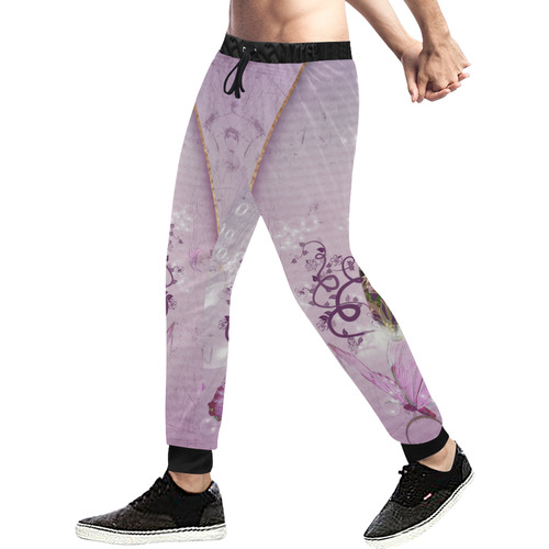 Sport, surfing in purple colors Men's All Over Print Sweatpants (Model L11)