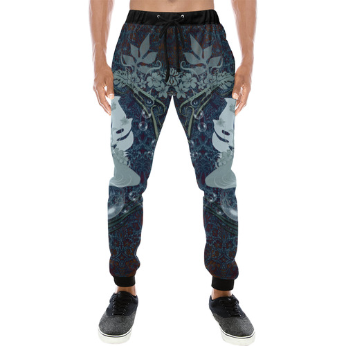 Sport surfboard and flowers Men's All Over Print Sweatpants (Model L11)