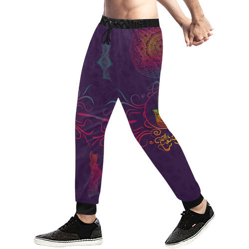 Hamsa Colorful Mandala Men's All Over Print Sweatpants (Model L11)