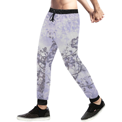Wonderful flowers in soft purple colors Men's All Over Print Sweatpants (Model L11)