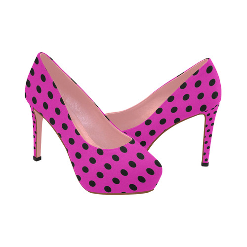 pink polka dot heels
