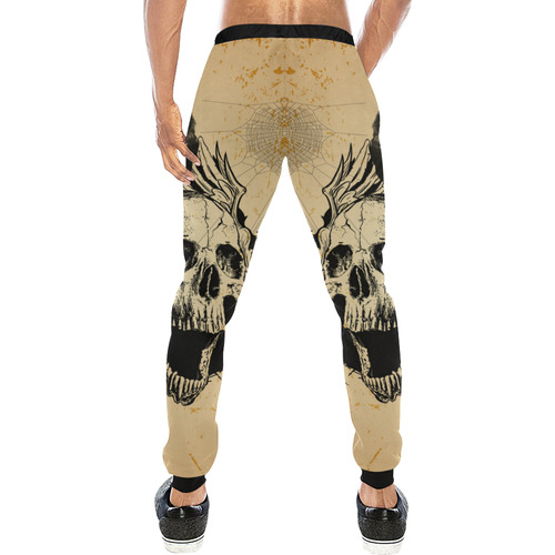 Awesome skull with crow Men's All Over Print Sweatpants (Model L11)