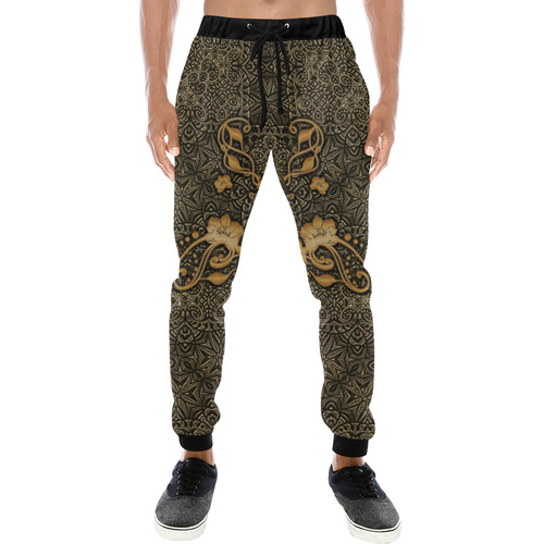 Vintage, floral design Men's All Over Print Sweatpants (Model L11)