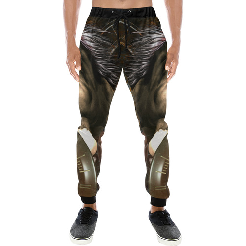 Steampunk, awesome horse with clocks and gears Men's All Over Print Sweatpants (Model L11)